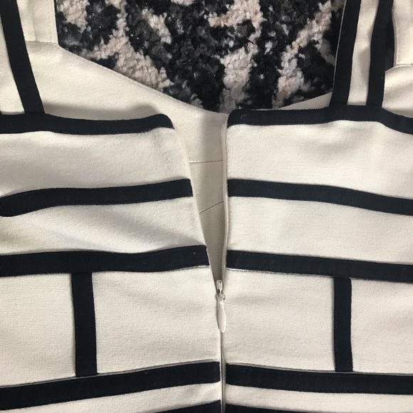 Cocktail creme white and black cocktail dress - Picture 5 of 5